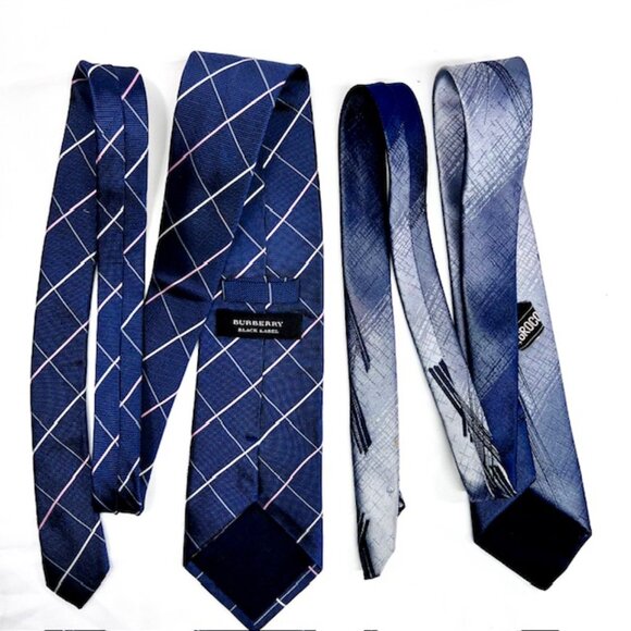 Set: 2 Neckties Burberry Blue  & El  Groco  Italy +1 Burberry  Handkerchief (54 - Picture 11 of 15